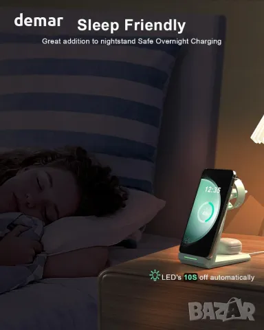 ADADPU 3v1 зарядна станция, Samsung Galaxy, Galaxy Watch, Galaxy Buds, снимка 7 - Безжични зарядни - 49792804