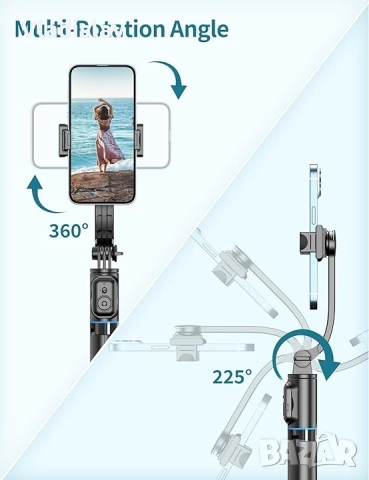 Селфи стик 106см 360°, снимка 4 - Селфи стикове, аксесоари - 52429714