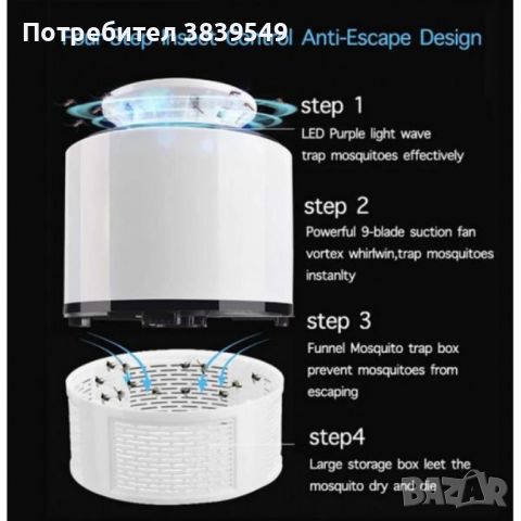 USB ултравиолетова лампа против комари и други насекоми, снимка 2 - Други - 46481076