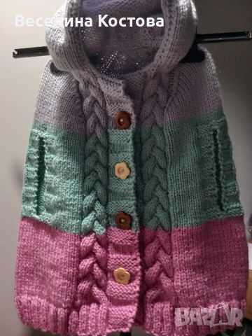 детско ръчно плетено пончо, снимка 1 - Детски якета и елеци - 45686935