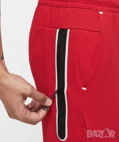 Мъжко долнище Nike Tech Fleece Red - размер L, снимка 3 - Спортни дрехи, екипи - 53438345