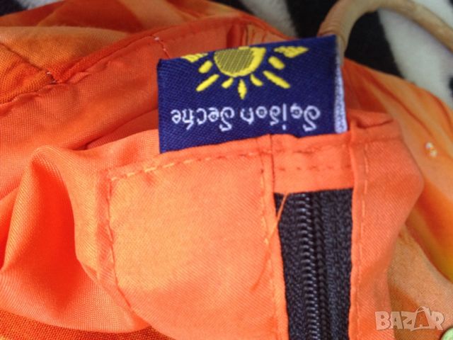Лятна чантичка Saison seche дървени дръжки текстил оранжево жълто, снимка 7 - Чанти - 45745699