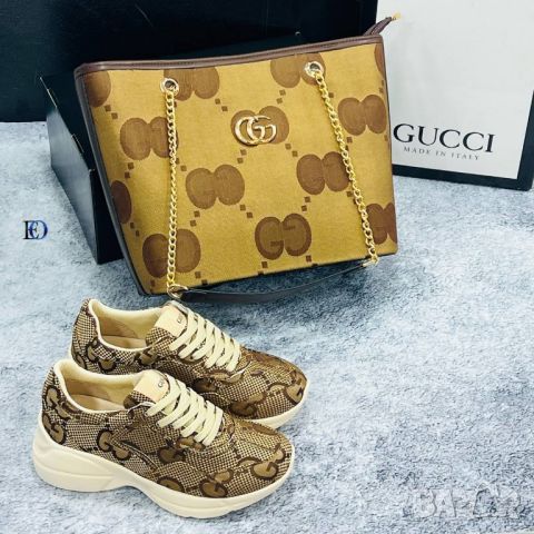 дамски обувки, чанта и портмоне gucci , снимка 4 - Чанти - 46504297