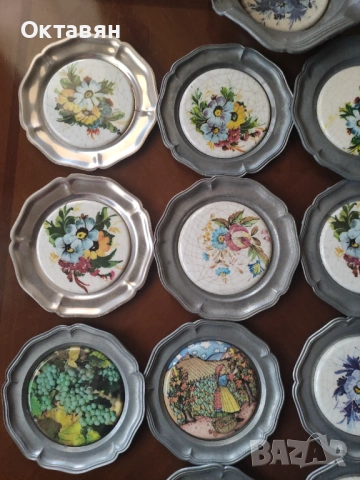 Калаени  чинийки за стена ,подложки за чаши, снимка 13 - Антикварни и старинни предмети - 53175569