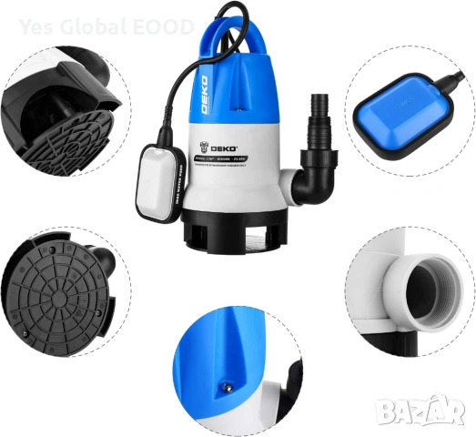 DEKO Потопяема помпа 400W 8000L/H авто стоп, снимка 5 - Водни помпи - 53639991