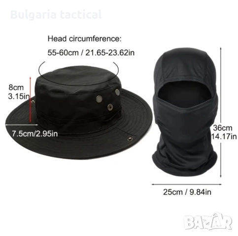 Тактическа шапка с маска, снимка 2 - Екипировка - 52011497