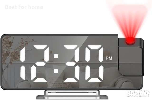 Ankilo 7.9-инчов LED проекционен будилник с огледален дисплей 