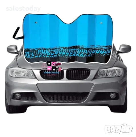 Сенник за кола за предно стъкло - 140x70см, син