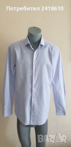 Hugo Boss HUGO Kason Slim Fit Pique Cotton Mens Size 42/ 16 / 1/2 L НОВО! ОРИГИНАЛ! Мъжка Риза!, снимка 11 - Ризи - 46170935