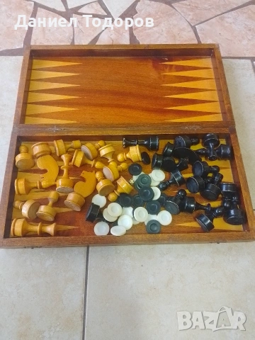 Стар Дървен Шах - Табла.Размери - 36х 36см., снимка 12 - Шах и табла - 54112491