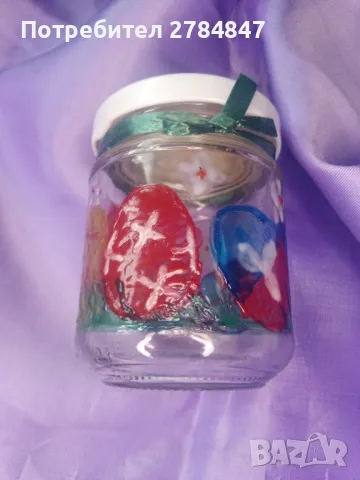 Ръчно рисуван буркан Великден , снимка 2 - Декорация за дома - 49909877