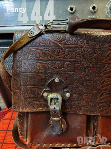 винтидж дамска чанта естествена кожа 36/27/10 см, снимка 6 - Чанти - 50263141