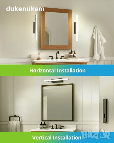 LED лампа за баня 40 см, 9W, 4000K неутрална светлина, снимка 3 - Лед осветление - 52638302