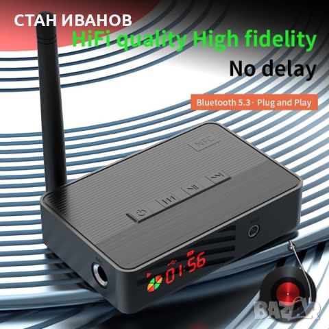 Безжичен стерео аудио приемник и предавател D400, Bluetooth 5.3, USB, TF Card, Optical, снимка 6 - Аудиосистеми - 45673181
