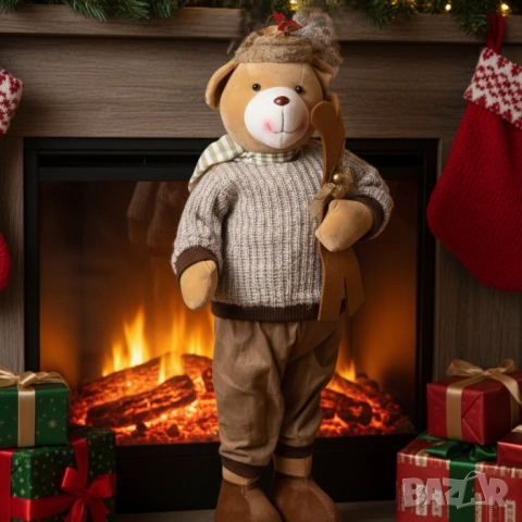 Стоящо коледно мече със ски – мигновен уют и празнично настроение във всеки дом, снимка 5 - Други стоки за дома - 52134319