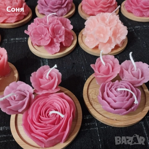 Восъчни свещи - цветя и рози , снимка 14 - Подаръци за жени - 53135924