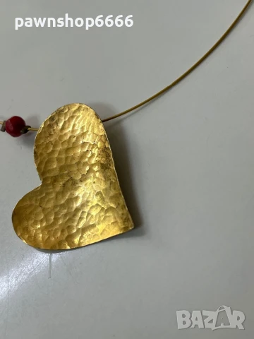 Сребърно колие с позлата, снимка 7 - Колиета, медальони, синджири - 51048152