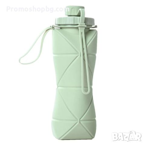Сгъваема бутилка за вода, без BPA, нечуплива, зелена, 600 ml, снимка 1 - Други стоки за дома - 46219334