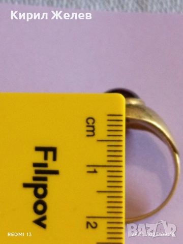 СТАРИНЕН КЛАСИЧЕСКИ ПРЪСТЕН с ГРАНАТ РЯДКО РЕТРО БИЖУ 52307, снимка 12 - Пръстени - 52544761