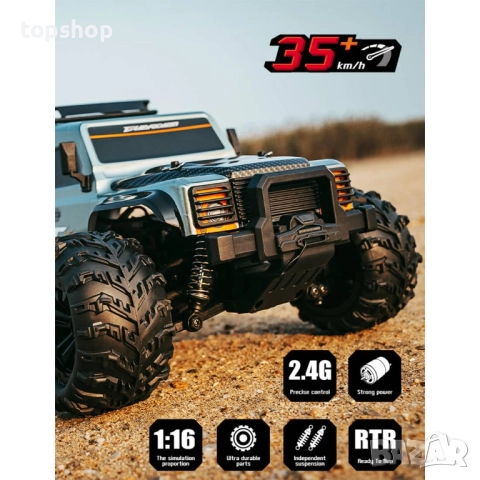 Чисто нов RC камион HSR G2201-A 1/16 2.4G напълно пропорционален синхронен RC електрически офроуд..., снимка 4 - Друга електроника - 51760435