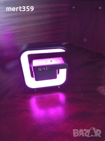 RGB LED лампа с безжично зареждане Bluetooth високоговорител, снимка 6 - Друга електроника - 51946556
