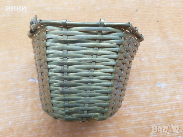 Плетена бронзова кошница, снимка 3 - Антикварни и старинни предмети - 53468915