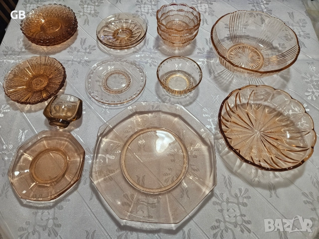 Ретро съдове от цветно стъкло за допълване на сервизи, снимка 3 - Сервизи - 52894662