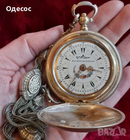 Старинен Османски джобен часовник с кюстек, снимка 11 - Антикварни и старинни предмети - 45135586