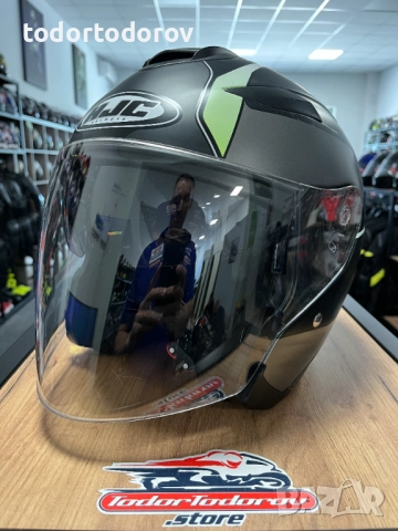 Скутер чопър мото каска HJC IS 22 V.2 ,L 59-60см. вградени очила