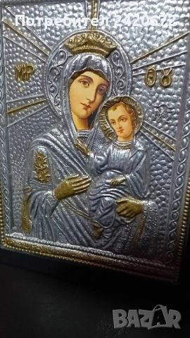 стара икона Дева Мария, снимка 2 - Икони - 52243804