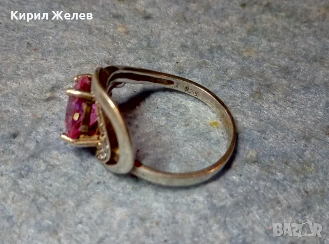 РАЗКОШЕН АЖУРЕН СКЪПОЦЕНЕН СРЕБЪРЕН ПРЪСТЕН СРЕБРО 925 с ЮВЕЛИРНО ФАСЕТИРАН АМЕТИСТ и ЦИРКОНИ 47517, снимка 4 - Пръстени - 49248041