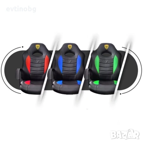 Детски геймърски офис стол – Спортен дизайн, ергономичен и регулируем, снимка 6 - Столове - 53786073