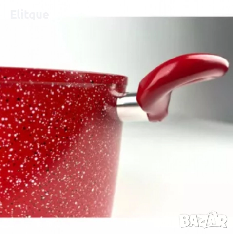 Тенджера Voltz, 3.4л./9.5л., Дълбока, Мраморно покритие, Индукция, Червен, снимка 8 - Съдове за готвене - 52807029