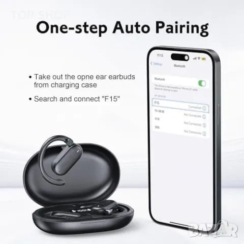 Нови Open Ear F15 - Иновативни Слушалки с Костна Проводимост и 60ч Плейтайм, снимка 6 - Bluetooth слушалки - 49444151