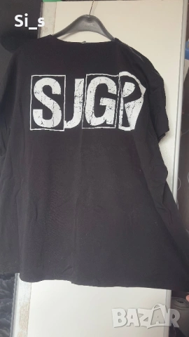 Черна тениска с голям цип на рамото, снимка 3 - Тениски - 53593536