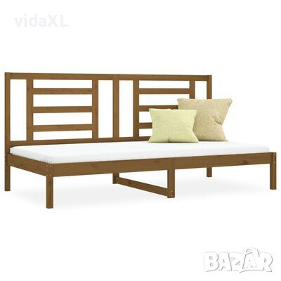 vidaXL Дневно легло, меденокафяво, борово дърво масив, 90x200 см(SKU:820360