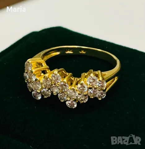 Дамски пръстен жълто злато и брилянти, снимка 5 - Пръстени - 49970778
