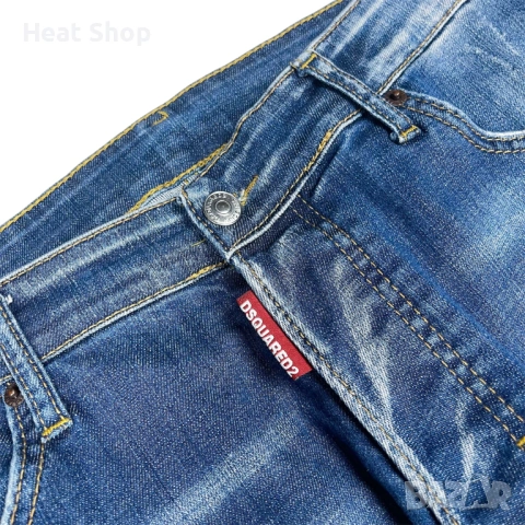 Мъжки Дънки Dsquared2 Patched Slim Jeans, снимка 4 - Дънки - 53619132