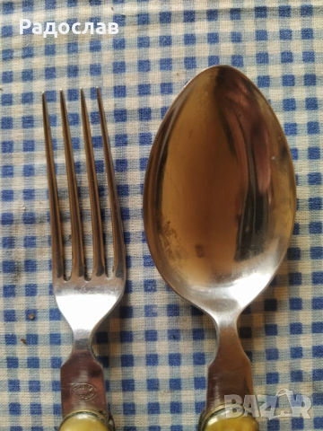 стари сгъваеми вилица и лъжица Петко Денев , снимка 6 - Прибори за хранене, готвене и сервиране - 53830039