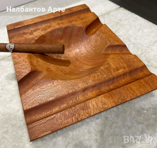 пепелник за пури от махагон сапели - масив