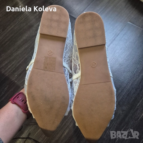 Сватбени обувки тип пантофи, снимка 3 - Дамски елегантни обувки - 52503878