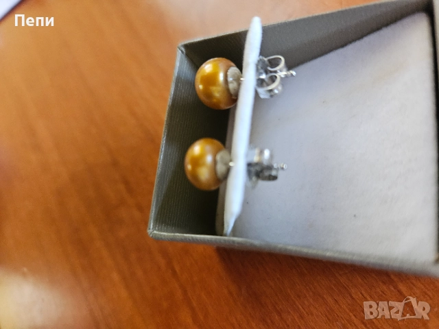 Обици перли HONORA, снимка 2 - Обеци - 52254325