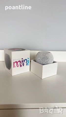 Перфектен HomePod mini на Apple смарт колонка бяла тонколона, снимка 3 - Тонколони - 53211020