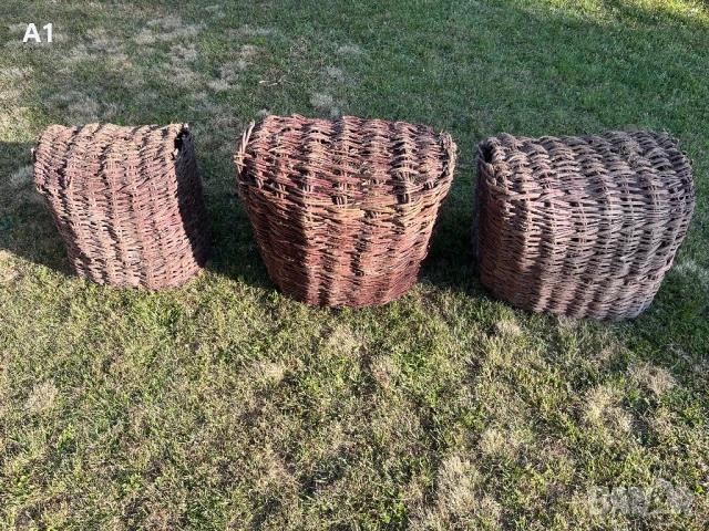 Стари плетени кошове. , снимка 7 - Антикварни и старинни предмети - 50692904