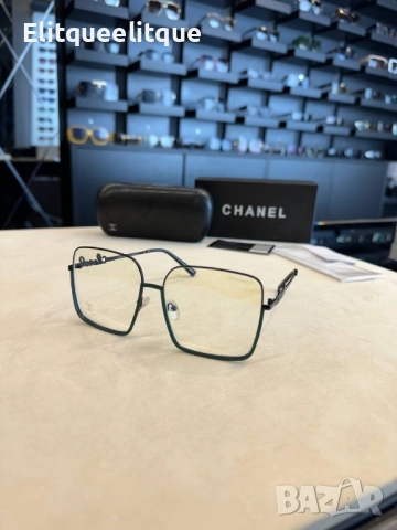очила с черен обикновен калъф и Ув защита chanel