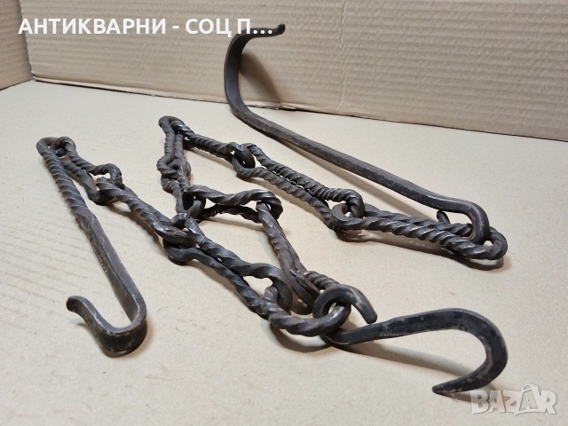 Рядка Стара Кована Верига За Огнище. / НОМЕР 1704., снимка 2 - Антикварни и старинни предмети - 54245981