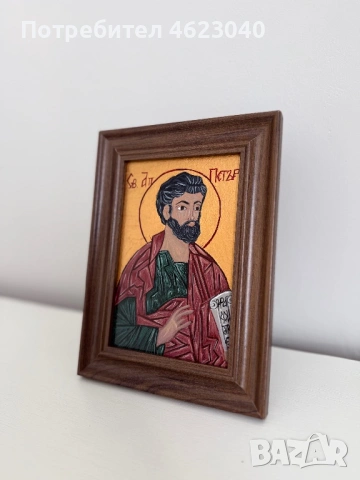 Ръчно рисувана икона Св. Петър, снимка 2 - Икони - 53315970