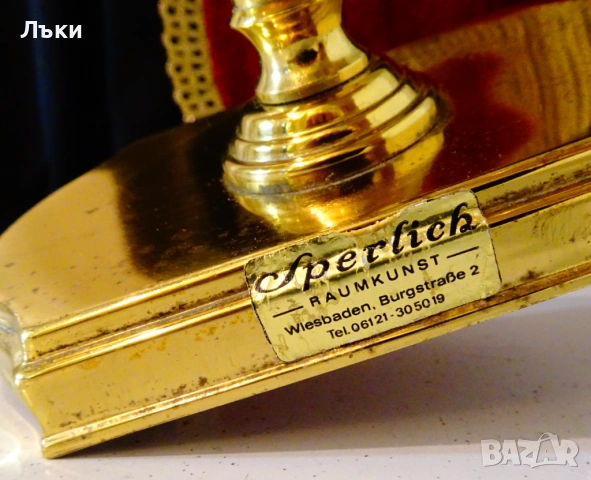 Бронзов свещник,позлата,42 см.,1.2 кг. , снимка 7 - Антикварни и старинни предмети - 54083478