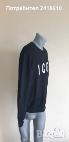 DSQUARED2 ICON  Wool Knit Mens Size XL/2XL  ОРИГИНАЛ! Мъжки Вълнeн тънък Пуловер!, снимка 7 - Пуловери - 52028485
