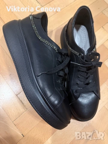 Черни кожени обувки, номер 41, снимка 1